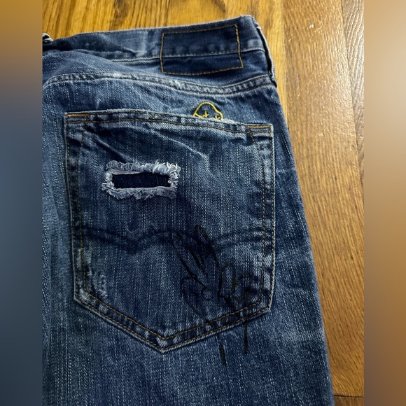 Vintage American Eagle Graffiti Skinny Jeans 33x30 - Picture 2 of 9